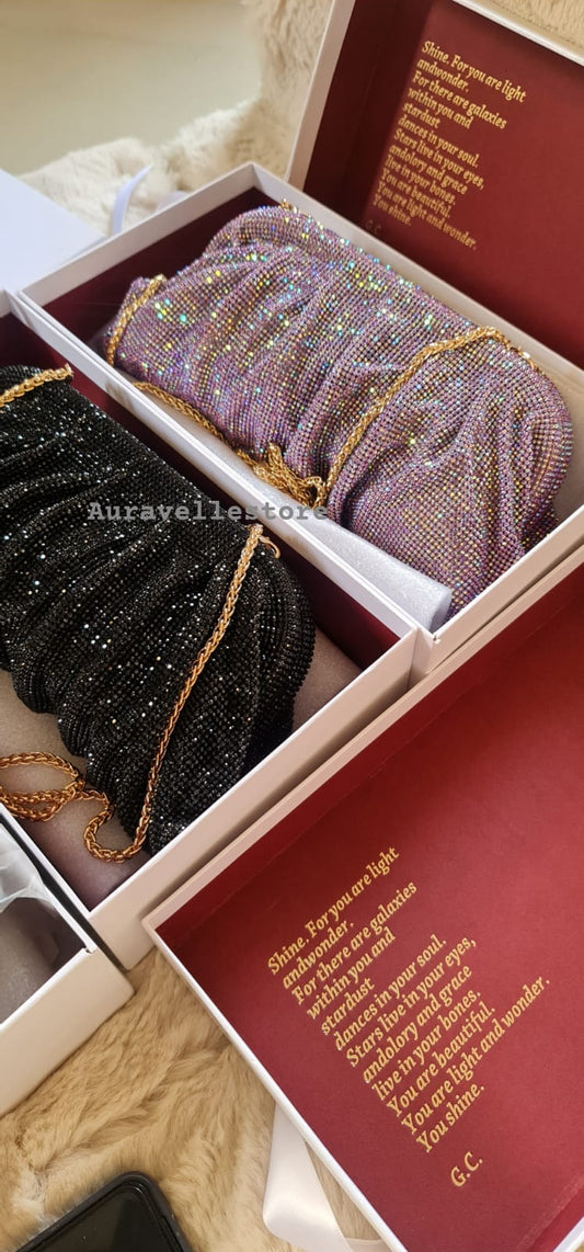 Benedetta Bruzziches Venus La Grande Metallic Crystal Clutch Bag